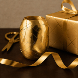 Geschenkbänder Metallic 10m x 7 mm Gold in der Gruppe Basteln & Hobby / Feiertage und Jahreszeiten / Verpackung bei Pen Store (136411)