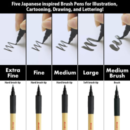 Bimoji Fude Brush Pen 5er-Set in der Gruppe Stifte / Künstlerstifte / Pinselstifte bei Pen Store (136420)