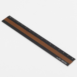 Lineal Aluminium/Leder 15 cm Black/Camel in der Gruppe Basteln & Hobby / Hobbyzubehör / Lineale bei Pen Store (136443)