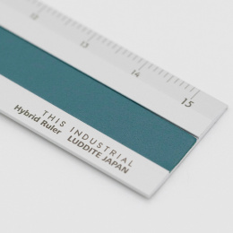 Lineal Aluminium/Leder 15 cm Silver/Turquoise in der Gruppe Basteln & Hobby / Hobbyzubehör / Lineale bei Pen Store (136445)