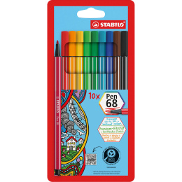 Pen 68 Fasermaler 10er-Pack in der Gruppe Stifte / Künstlerstifte / Filzstifte bei Pen Store (136788)