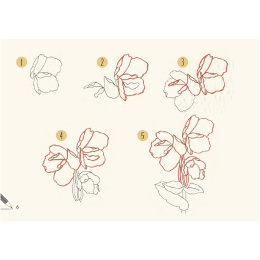 Draw 30: Flowers in der Gruppe Basteln & Hobby / Bücher / Lehrbücher bei Pen Store (137215)