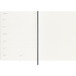Kalender 12M Weekly Notebook 2027 Softcover XL Sapphire Blue  in der Gruppe Papier & Blöcke / Kalender und Terminkalender / 12 Monate Tageskalender bei Pen Store (137469)