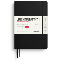 Kalender Weekly Planner 2027 A5 Black in der Gruppe Papier & Blöcke / Kalender und Terminkalender / 12 Monate Tageskalender bei Pen Store (137486)