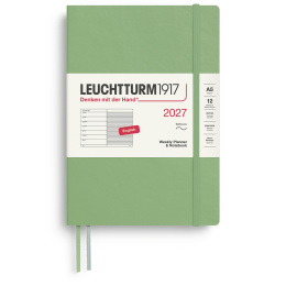 Kalender Weekly Planner & Notebook 2027 A5 Soft Cover Sage in der Gruppe Papier & Blöcke / Kalender und Terminkalender / 12 Monate Tageskalender bei Pen Store (137500)