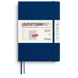 Kalender Weekly Planner & Notebook 2027 A5 Soft Cover Navy in der Gruppe Papier & Blöcke / Kalender und Terminkalender / 12 Monate Tageskalender bei Pen Store (137504)