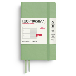 Kalender Weekly Planner & Notebook 2027 A6 Sage in der Gruppe Papier & Blöcke / Kalender und Terminkalender / 12 Monate Tageskalender bei Pen Store (137509)