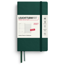 Kalender Weekly Planner & Notebook 2027 A6 Forest Green in der Gruppe Papier & Blöcke / Kalender und Terminkalender / 12 Monate Tageskalender bei Pen Store (137510)