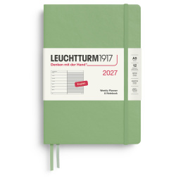 Kalender Weekly Planner & Notebook 2027 A5 Sage in der Gruppe Papier & Blöcke / Kalender und Terminkalender / 12 Monate Tageskalender bei Pen Store (137519)