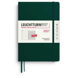 Kalender Weekly Planner & Notebook 2027 A5 Forest Green in der Gruppe Papier & Blöcke / Kalender und Terminkalender / 12 Monate Tageskalender bei Pen Store (137521)