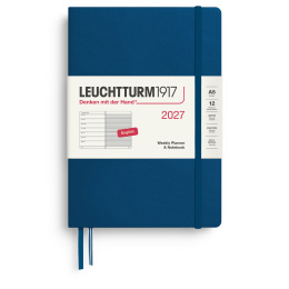 Kalender Weekly Planner & Notebook 2027 A5 Indigo in der Gruppe Papier & Blöcke / Kalender und Terminkalender / 12 Monate Tageskalender bei Pen Store (137522)