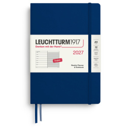 Kalender Weekly Planner & Notebook 2027 A5 Navy in der Gruppe Papier & Blöcke / Kalender und Terminkalender / 12 Monate Tageskalender bei Pen Store (137523)
