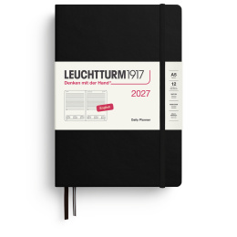 Kalender Daily Planner 2027 A5 Black in der Gruppe Papier & Blöcke / Kalender und Terminkalender / 12 Monate Tageskalender bei Pen Store (137526)