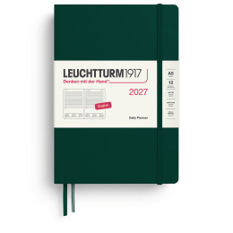 Kalender Daily Planner 2027 A5 Forest Green in der Gruppe Papier & Blöcke / Kalender und Terminkalender / 12 Monate Tageskalender bei Pen Store (137531)