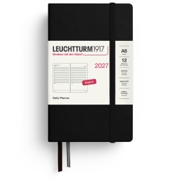 Kalender Daily Planner 2027 A6 Black in der Gruppe Papier & Blöcke / Kalender und Terminkalender / 12 Monate Tageskalender bei Pen Store (137533)