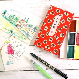Gansai Tambi Irodori Kobako Aquarellset rot in der Gruppe Künstlerbedarf / Künstlerfarben / Aquarell / Aquarellfarbe im Napf bei Pen Store (137567)