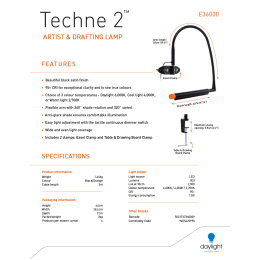 Techne 2 Artist & Drafting Lamp in der Gruppe Basteln & Hobby / Hobbyzubehör / Beleuchtung bei Pen Store (137590)