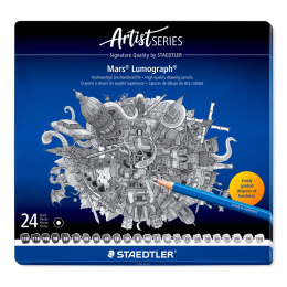 Mars Lumograph 24-er Set in der Gruppe Künstlerbedarf / Buntstifte und Bleistifte / Grafit- und Bleistifte bei Pen Store (137591)