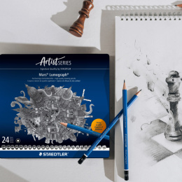 Mars Lumograph 24-er Set in der Gruppe Künstlerbedarf / Buntstifte und Bleistifte / Grafit- und Bleistifte bei Pen Store (137591)