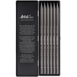 Graphitstifte Mars Lumograph 6er-Set in der Gruppe Künstlerbedarf / Buntstifte und Bleistifte / Grafit- und Bleistifte bei Pen Store (137602)