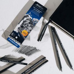 Graphitstifte Mars Lumograph 6er-Set in der Gruppe Künstlerbedarf / Buntstifte und Bleistifte / Grafit- und Bleistifte bei Pen Store (137602)