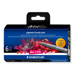 Pigment Arts Brush Pen 6-er Set Red/Pink in der Gruppe Stifte / Künstlerstifte / Pinselstifte bei Pen Store (137610)