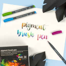 Pigment Arts Brush Pen 6-er Set Yellow/Orange in der Gruppe Produktreihen / Staedtler Artist Series bei Pen Store (137615)