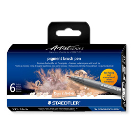 Pigment Arts Brush Pen 6-er Set Beige/Natural in der Gruppe Stifte / Künstlerstifte / Pinselstifte bei Pen Store (137616)