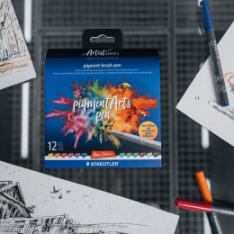 Pigment Arts Brush Pen 12-er Set Basic in der Gruppe Stifte / Künstlerstifte / Pinselstifte bei Pen Store (137620)
