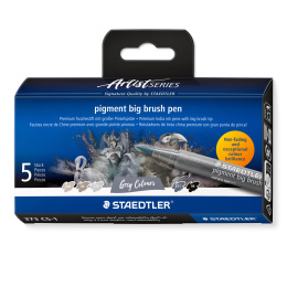 Pigment Arts Big Brush Pen 5-er Set Grey in der Gruppe Stifte / Künstlerstifte / Pinselstifte bei Pen Store (137629)