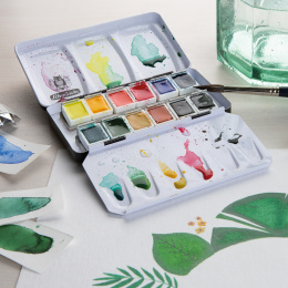 Akademie Aquarell Half Pans 12er-Set in der Gruppe Künstlerbedarf / Künstlerfarben / Aquarell / Aquarellfarbe im Napf bei Pen Store (137800)