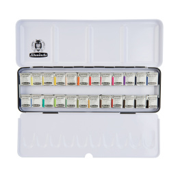 Akademie Aquarell Half Pans 24er-Set in der Gruppe Künstlerbedarf / Künstlerfarben / Aquarell / Aquarellfarbe im Napf bei Pen Store (137802)