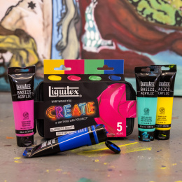 Acrylfarbe Basics Illuminated Brights Set 4 x 118 ml in der Gruppe Künstlerbedarf / Künstlerfarben / Acrylfarbe bei Pen Store (137833)