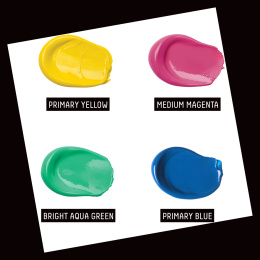 Acrylfarbe Basics Illuminated Brights Set 4 x 118 ml in der Gruppe Künstlerbedarf / Künstlerfarben / Acrylfarbe bei Pen Store (137833)