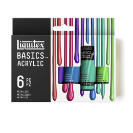 Acrylfarbe Basics Metallic Set 6x22 ml in der Gruppe Künstlerbedarf / Künstlerfarben / Acrylfarbe bei Pen Store (137836)
