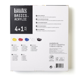 Acrylfarbe Basics Set 4x75 ml + 1x118 ml in der Gruppe Künstlerbedarf / Künstlerfarben / Acrylfarbe bei Pen Store (137838)