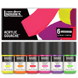 Gouachefarbe Fluorescent Set 6x59 ml in der Gruppe Künstlerbedarf / Künstlerfarben / Gouache bei Pen Store (137842)