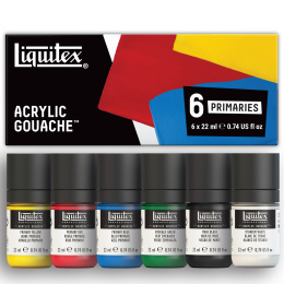 Gouachefarben Primaries Set 6x22 ml in der Gruppe Künstlerbedarf / Künstlerfarben / Gouache bei Pen Store (137844)