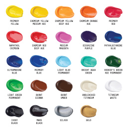 Acrylfarbe Basics Set 24x22 ml in der Gruppe Künstlerbedarf / Künstlerfarben / Acrylfarbe bei Pen Store (137849)