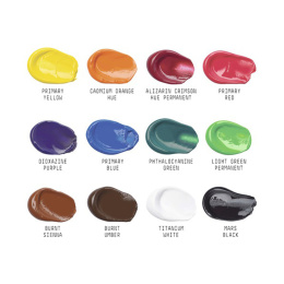 Acrylfarbe Basics Set 12x22 ml in der Gruppe Künstlerbedarf / Künstlerfarben / Acrylfarbe bei Pen Store (137850)
