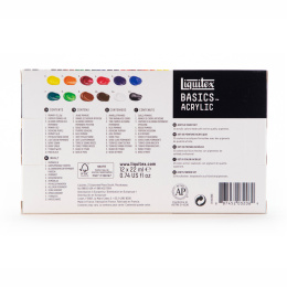 Acrylfarbe Basics Set 12x22 ml in der Gruppe Künstlerbedarf / Künstlerfarben / Acrylfarbe bei Pen Store (137850)