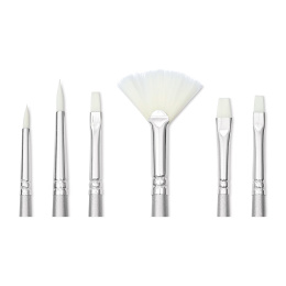 Synthetikpinsel Acryl Short Handle 6er-Set in der Gruppe Künstlerbedarf / Pinsel / Synthetische Pinsel bei Pen Store (137853)