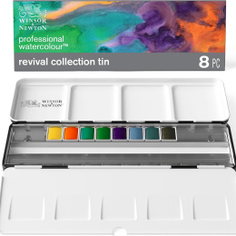 Professional Aquarellfarbe 1/2 Näpfchen Revival 8er-Set + 16 leere Näpfchen in der Gruppe Künstlerbedarf / Künstlerfarben / Aquarell / Aquarellfarbe im Napf bei Pen Store (137998)