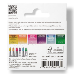 Professional Aquarellfarbe Tuben 5 ml Vibrant 6er-Set in der Gruppe Künstlerbedarf / Künstlerfarben / Aquarell / Aquarellfarbe in der Tube bei Pen Store (138007)