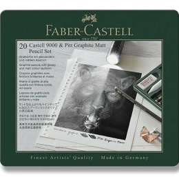 Bleistift-Set Pitt Graphite Matt + Castell 9000 20-teilig in der Gruppe Künstlerbedarf / Buntstifte und Bleistifte / Grafit- und Bleistifte bei Pen Store (138032)