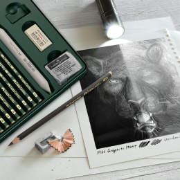 Bleistift-Set Pitt Graphite Matt + Castell 9000 20-teilig in der Gruppe Künstlerbedarf / Buntstifte und Bleistifte / Grafit- und Bleistifte bei Pen Store (138032)