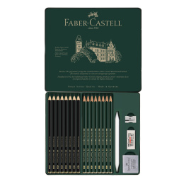 Bleistift-Set Pitt Graphite Matt + Castell 9000 20-teilig in der Gruppe Künstlerbedarf / Buntstifte und Bleistifte / Grafit- und Bleistifte bei Pen Store (138032)