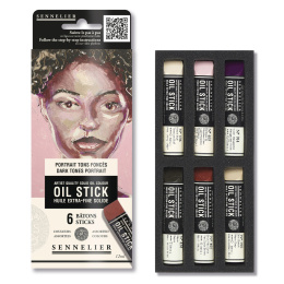 Oil Stick Mini 6er-Set Dark tones Portrait in der Gruppe Künstlerbedarf / Buntstifte und Bleistifte / Ölkreiden bei Pen Store (138058)