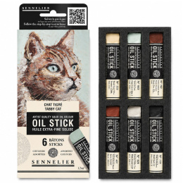 Oil Stick Mini 6er-Set Tabby cat in der Gruppe Künstlerbedarf / Buntstifte und Bleistifte / Ölkreiden bei Pen Store (138062)
