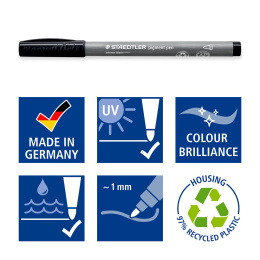 Pigment Arts Pen Schwarz in der Gruppe Stifte / Künstlerstifte / Filzstifte bei Pen Store (138097)